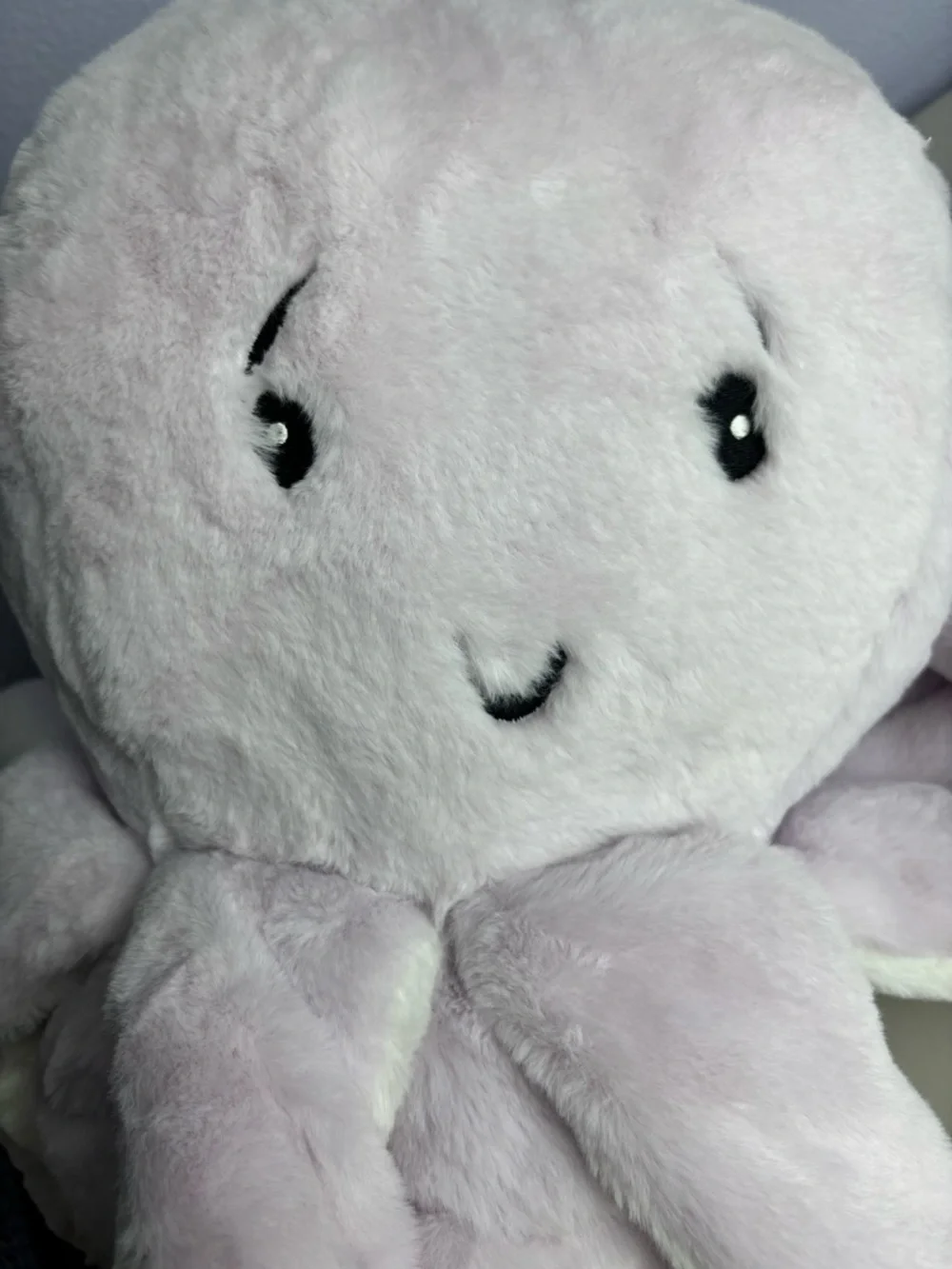 LIKE NEW Giant XL Hugging Plush Octopus Jumbo Stuffed Animal Lavender and White